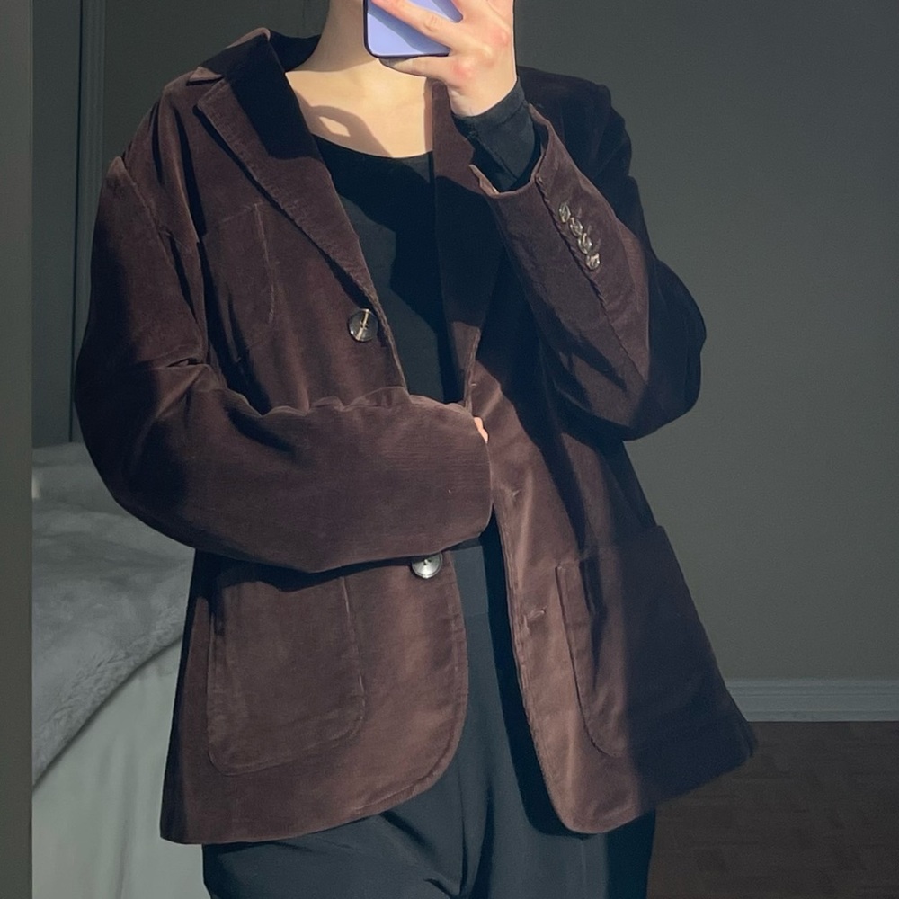 Vintage Chocolate Brown Corduroy Blazer
